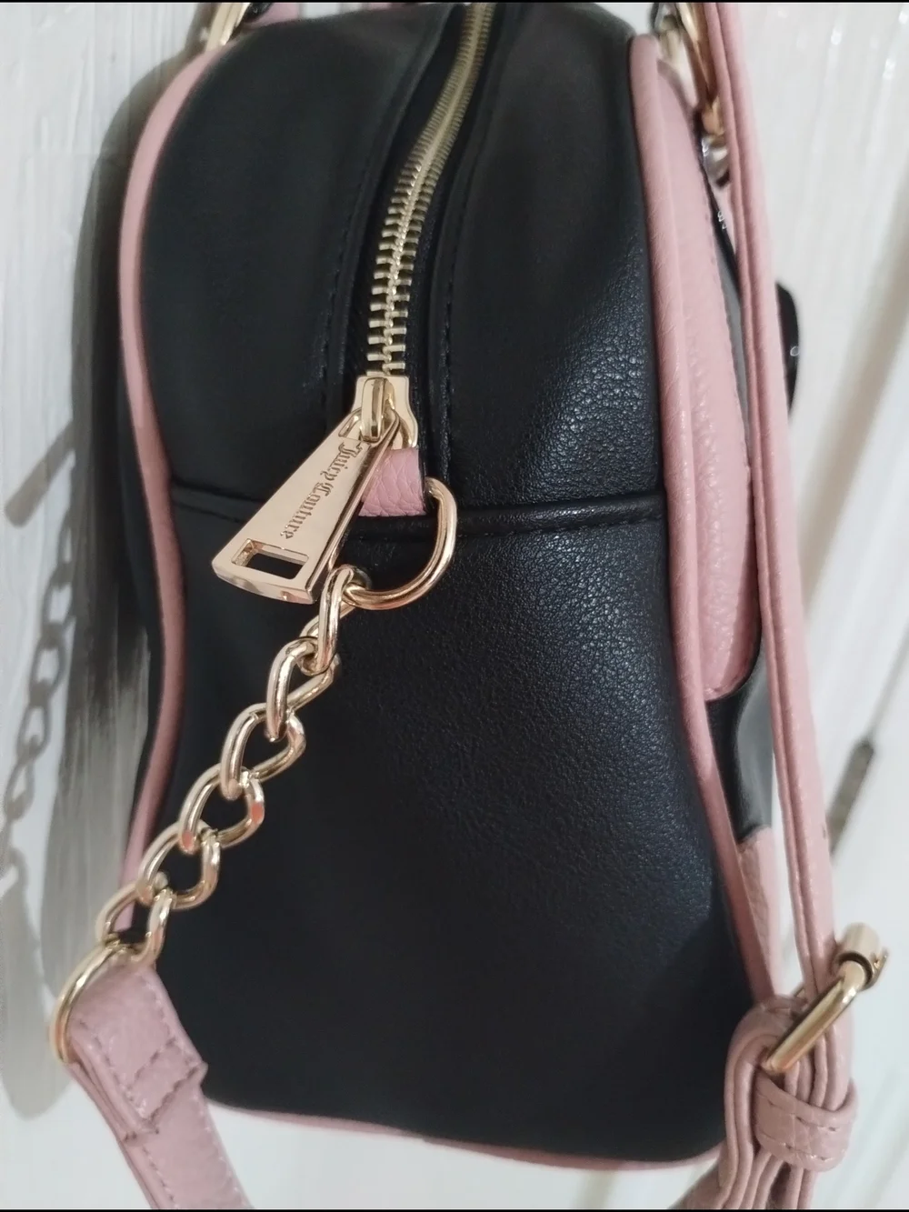 Juicy Couture Urban Heritage Bowler Liquorice & Pink Logo Satchel